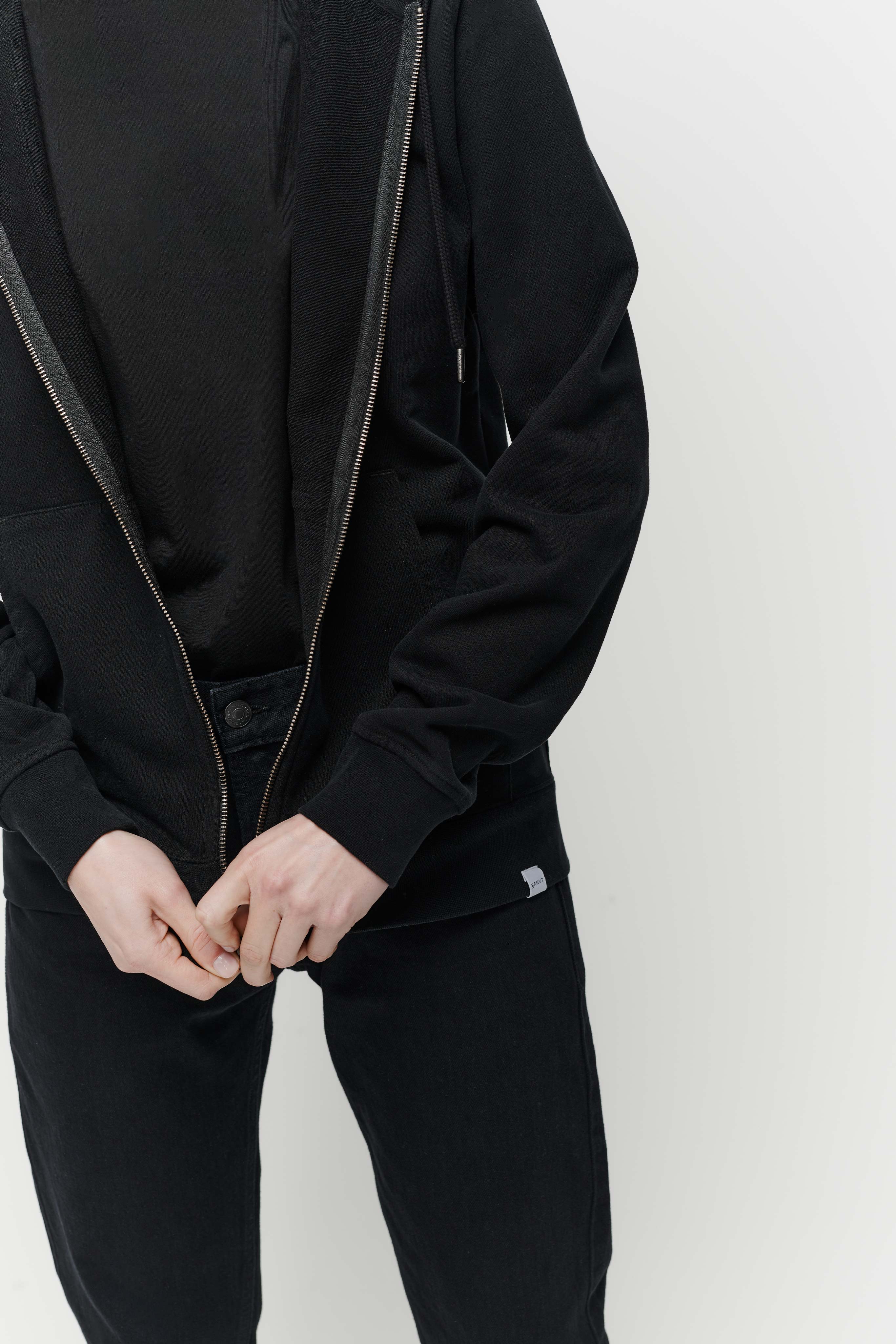 The Unisex Zip Hoodie - Washed Black - Image 5